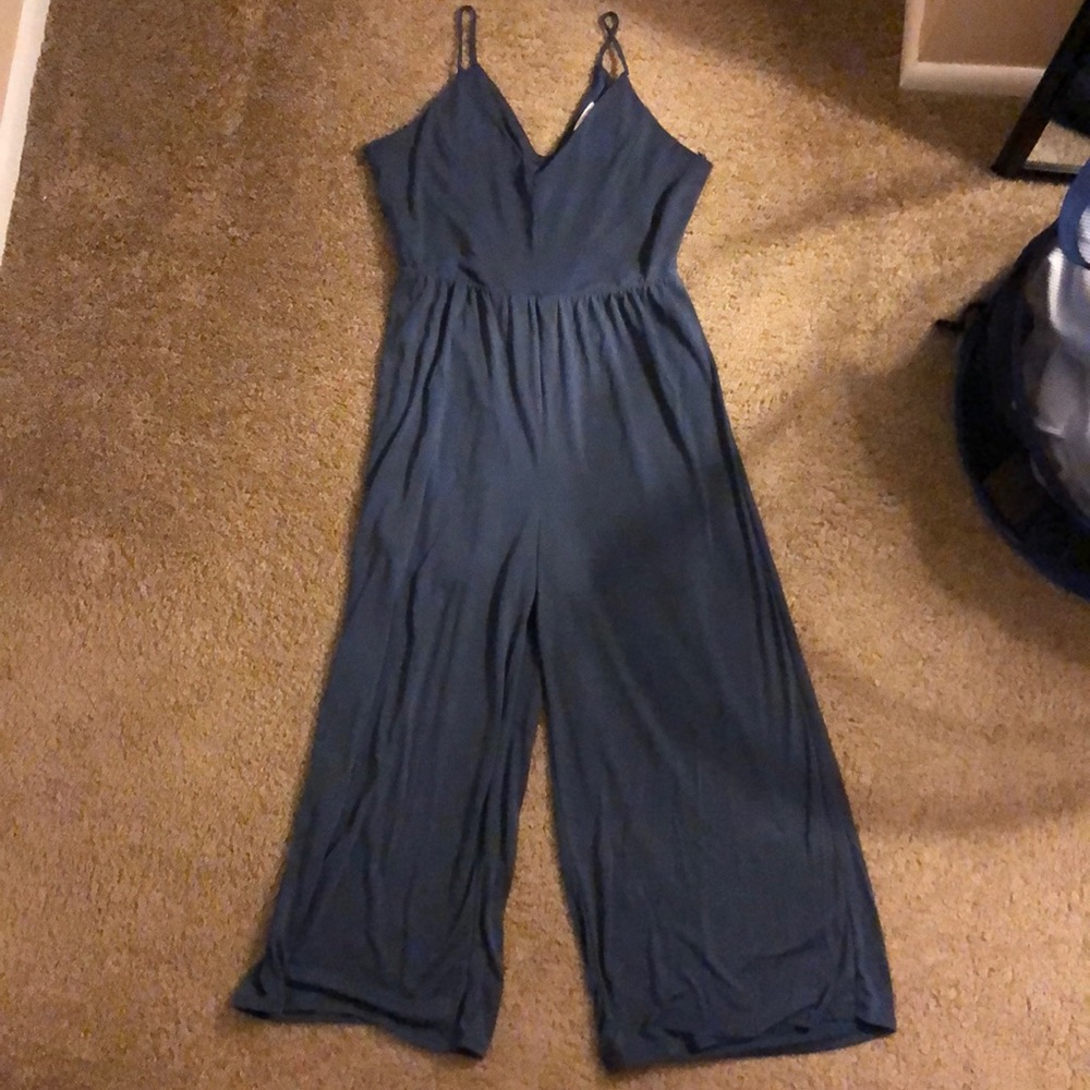 Grey blue Capri cut romper